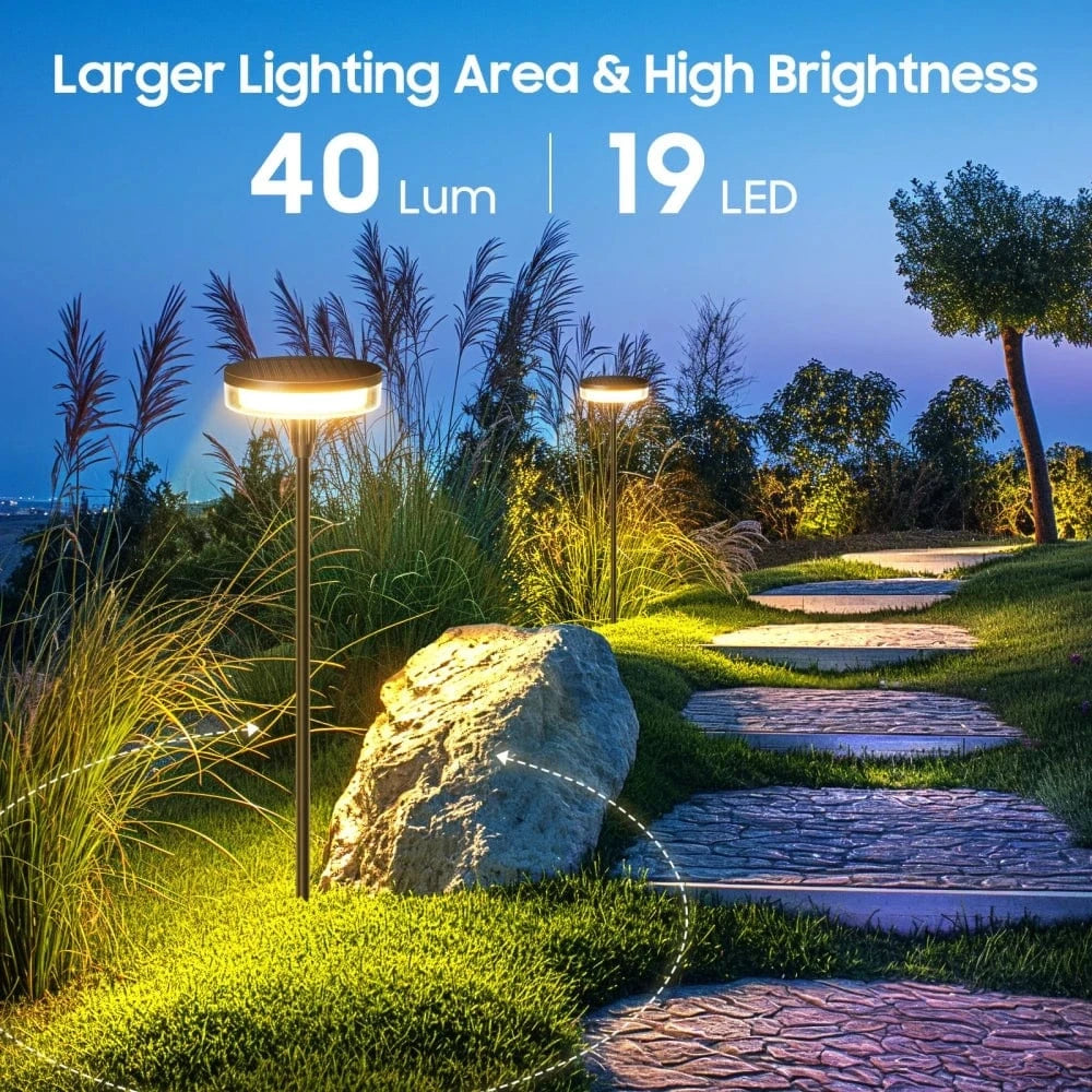 Verthara Solar Pathway Lights – IP65 Waterproof Outdoor Garden Lighting for Walkways and Patios, Durable Solar Footpath Lights Default