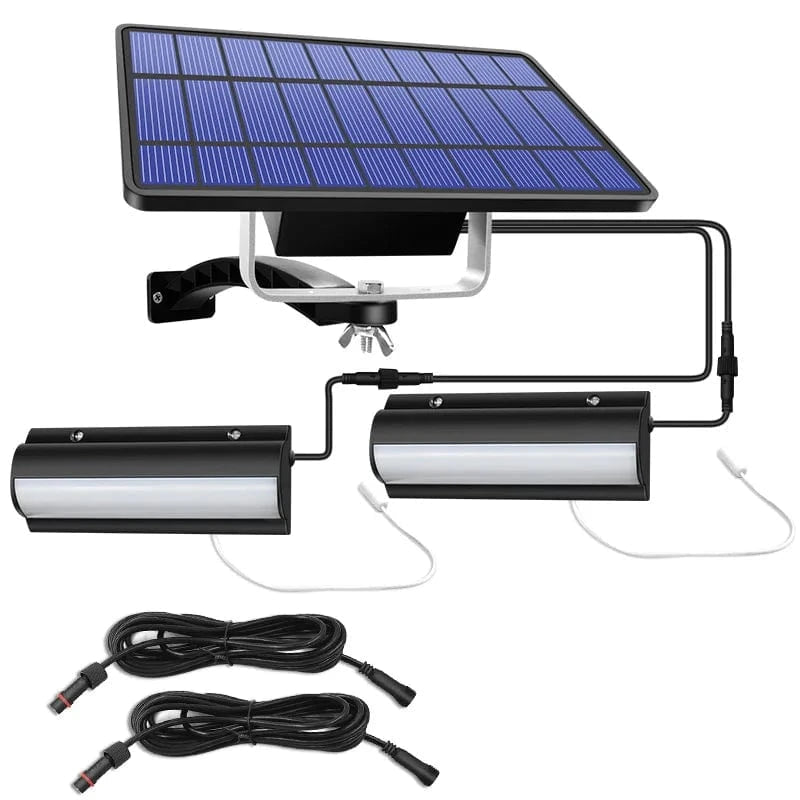 Verthara Solar Pendant Outdoor Light Double Head Black / Warm white