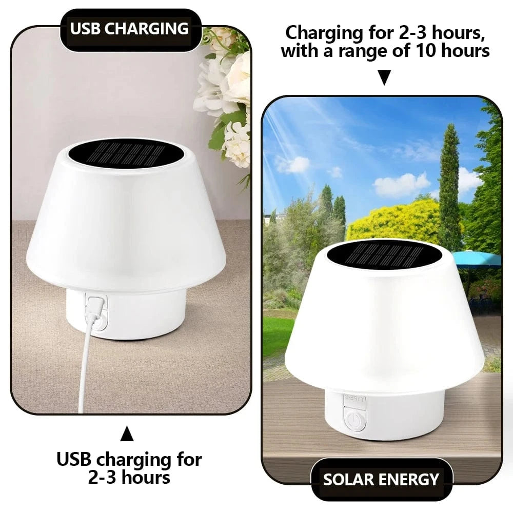 Verthara Solar Portable Table Lamp with 4 Lighting Modes – Waterproof LED Light for Indoor and Outdoor Use