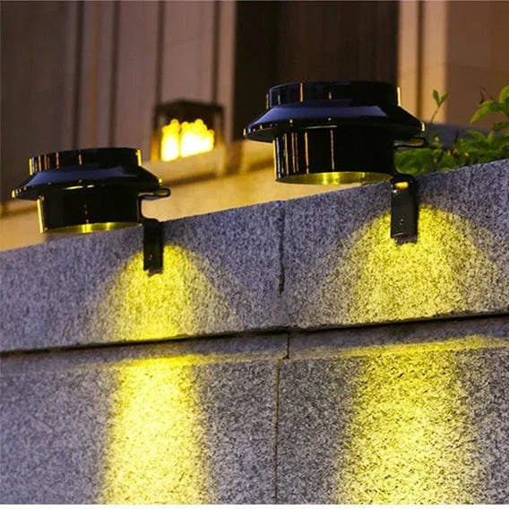 Verthara Solar Powered Fence Lights for Outdoor Use - Weather Resistant LED Garden Lights with Automatic On/Off Sensor