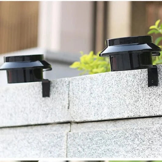 Verthara Solar Powered Fence Lights for Outdoor Use - Weather Resistant LED Garden Lights with Automatic On/Off Sensor