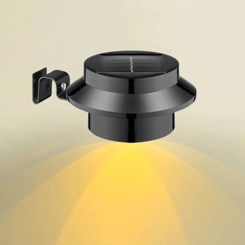 Verthara Solar Powered Fence Lights for Outdoor Use - Weather Resistant LED Garden Lights with Automatic On/Off Sensor Black- Warm / 2 PCS