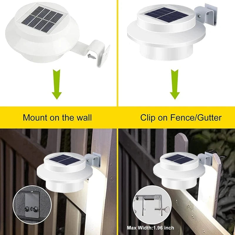 Verthara Solar Powered Fence Lights for Outdoor Use - Weather Resistant LED Garden Lights with Automatic On/Off Sensor