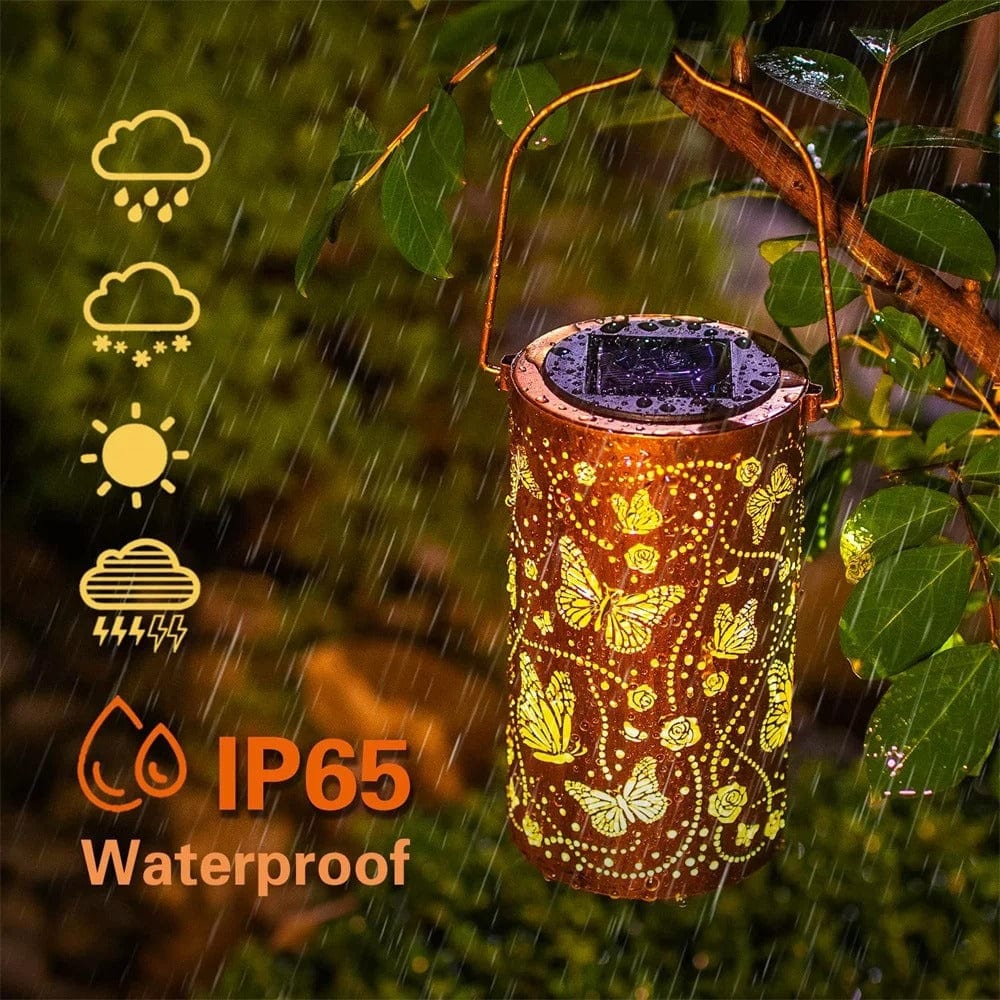 Verthara Solar Powered Floral Pattern Lantern