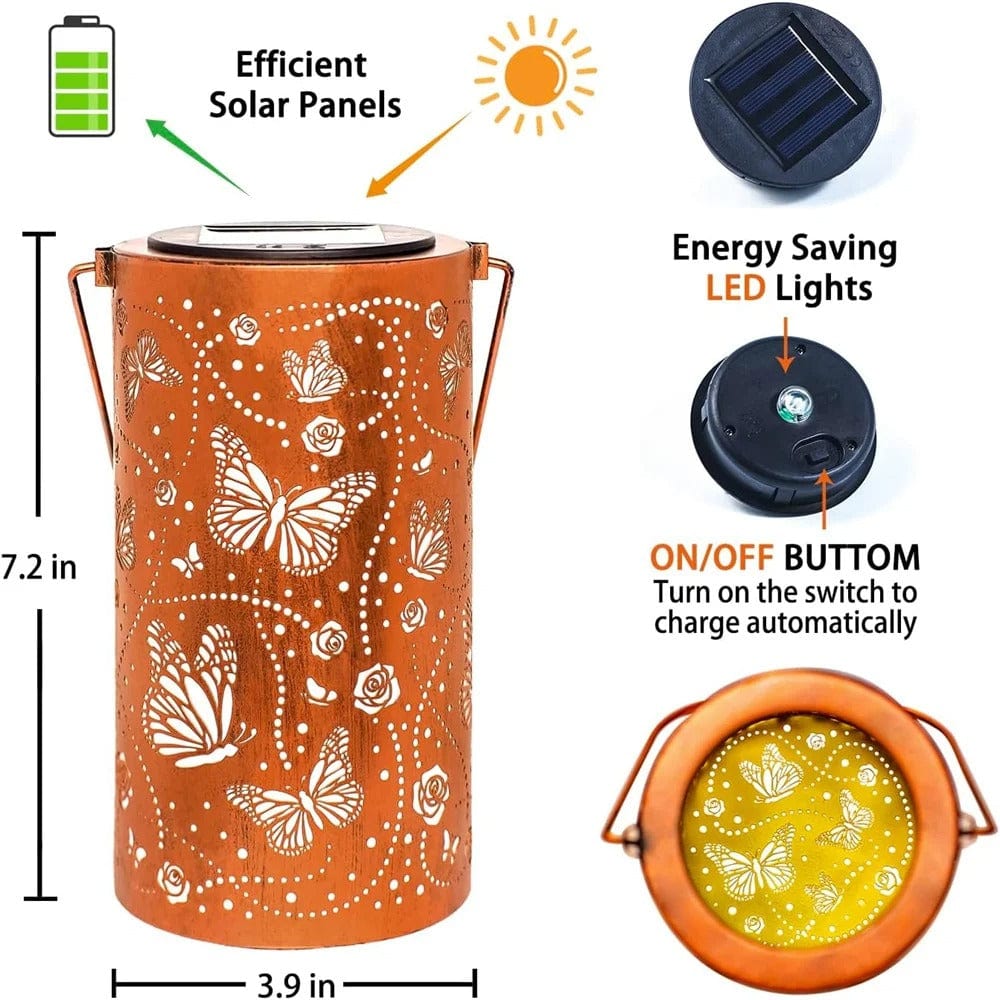 Verthara Solar Powered Floral Pattern Lantern