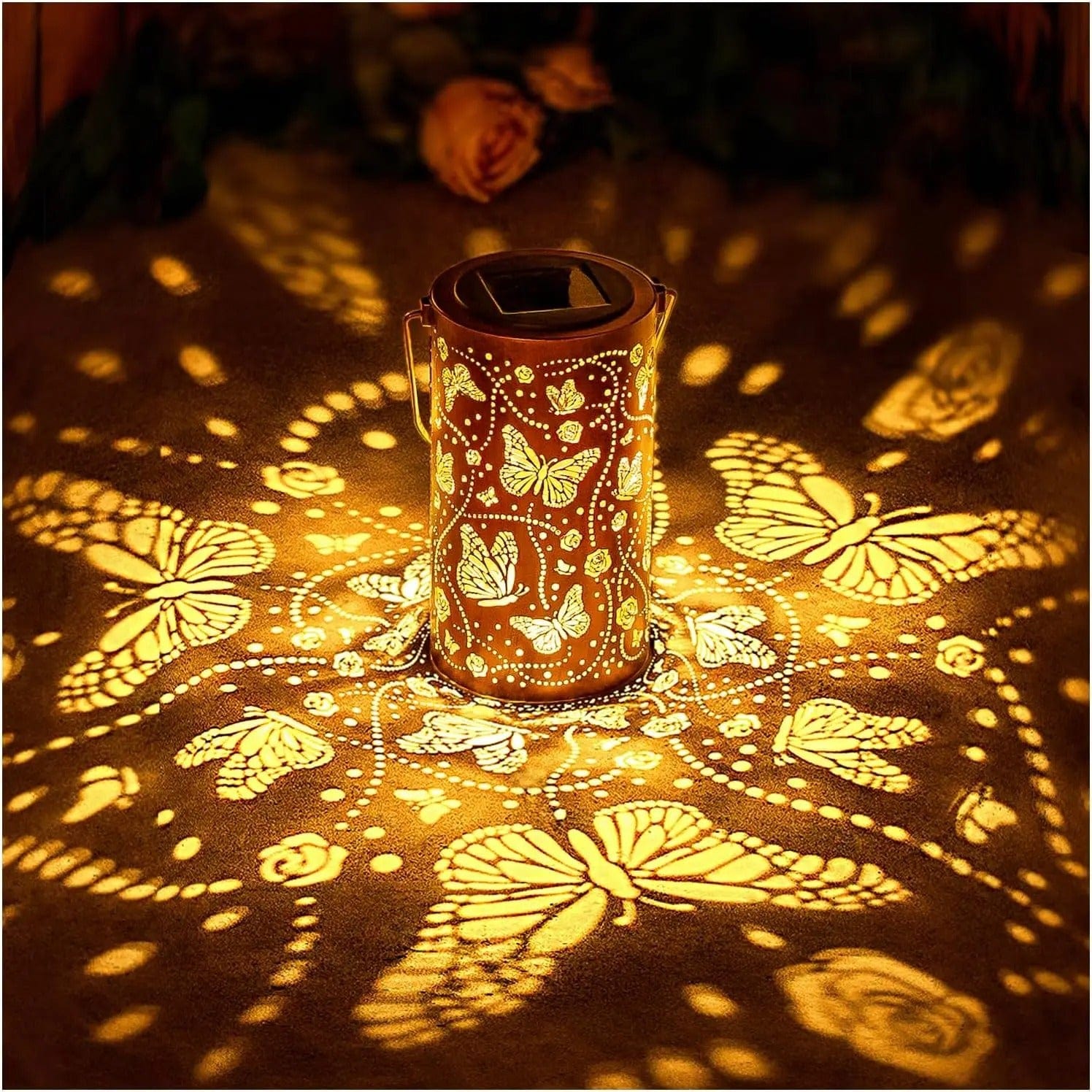 Verthara Solar Powered Floral Pattern Lantern