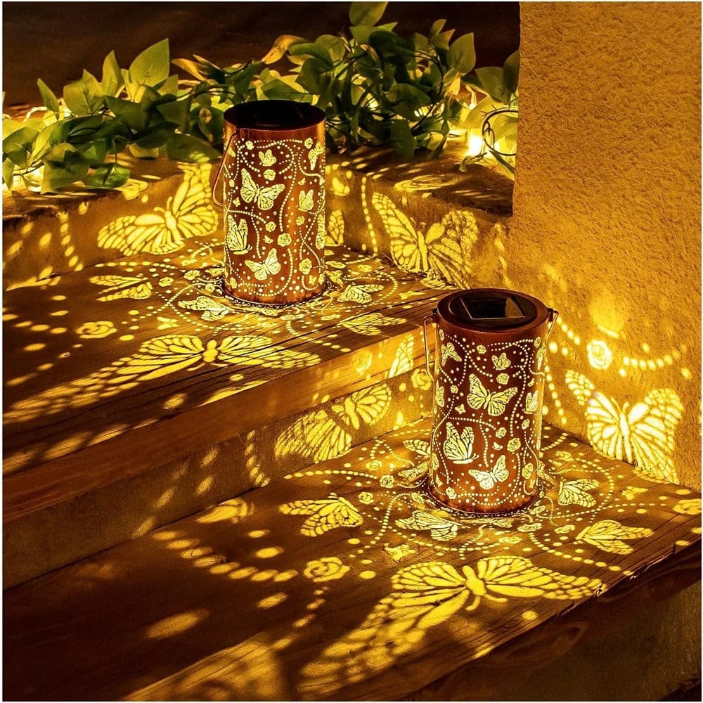 Verthara Solar Powered Floral Pattern Lantern