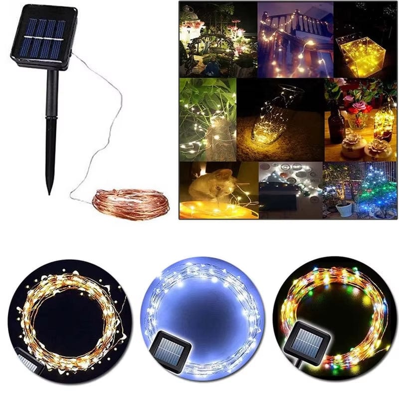 Verthara Solar-Powered LED Fairy String Lights