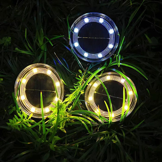 Verthara Solar Powered LED Ground Lights – In-Ground Installation – Waterproof - Durable ABS - Automatic Dusk to Dawn - Ideal for Garden and Pathway