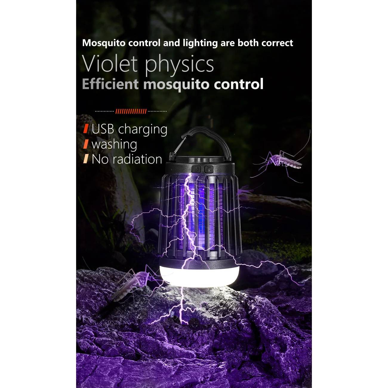 Verthara Solar-Powered Mosquito Bug Zapper Lamp with Light – Indoor and Outdoor Insect Trap, 2000mAh Battery, Energy Efficient Design
