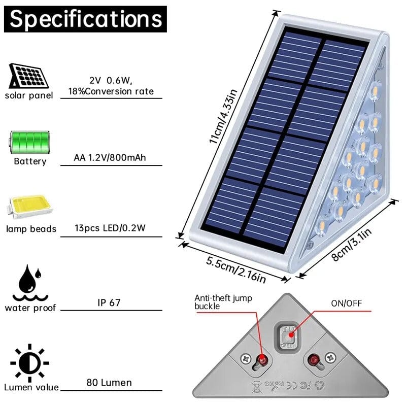 Verthara Solar-Powered Outdoor Stair Lights