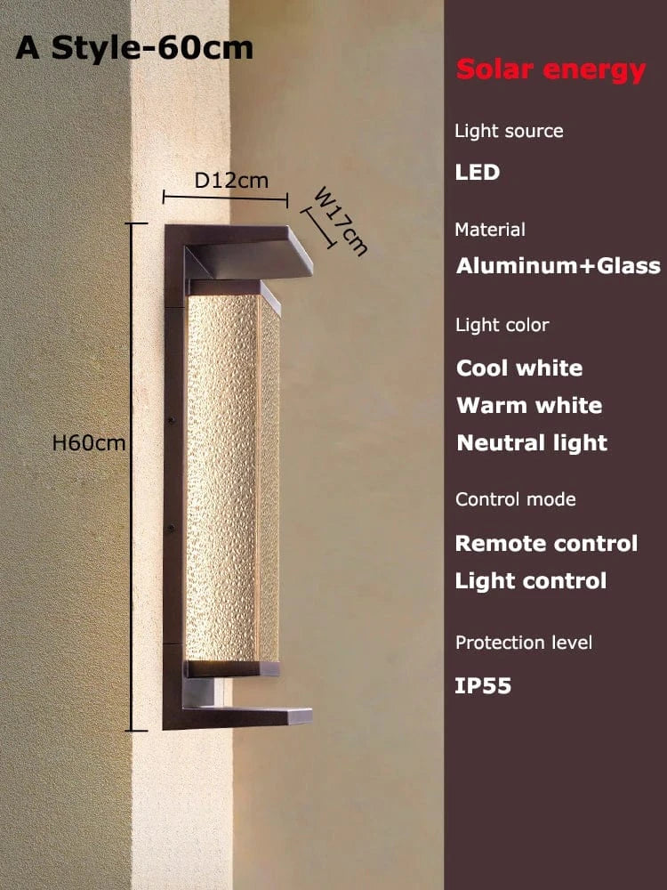Verthara Solar Wall Light with Dusk to Dawn Sensor – Waterproof Outdoor Lantern for Patio and Garage