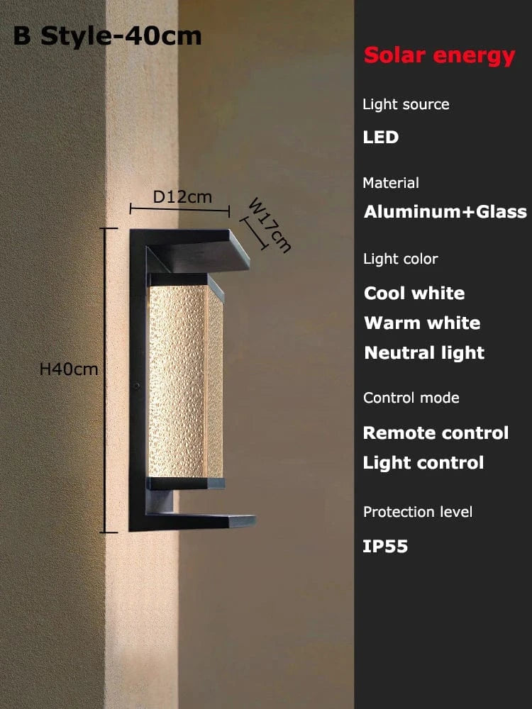 Verthara Solar Wall Light with Dusk to Dawn Sensor – Waterproof Outdoor Lantern for Patio and Garage