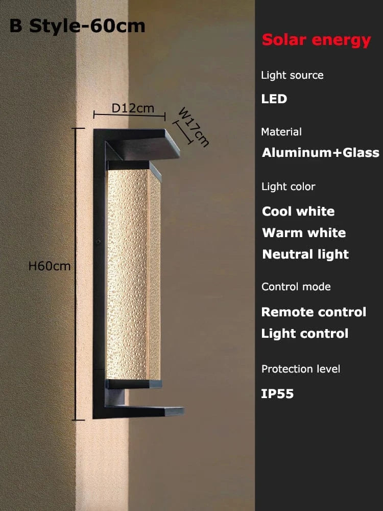 Verthara Solar Wall Light with Dusk to Dawn Sensor – Waterproof Outdoor Lantern for Patio and Garage