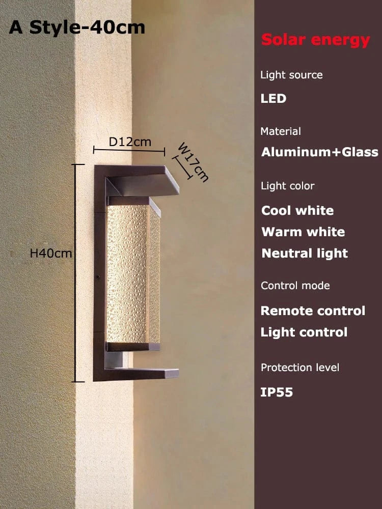 Verthara Solar Wall Light with Dusk to Dawn Sensor – Waterproof Outdoor Lantern for Patio and Garage