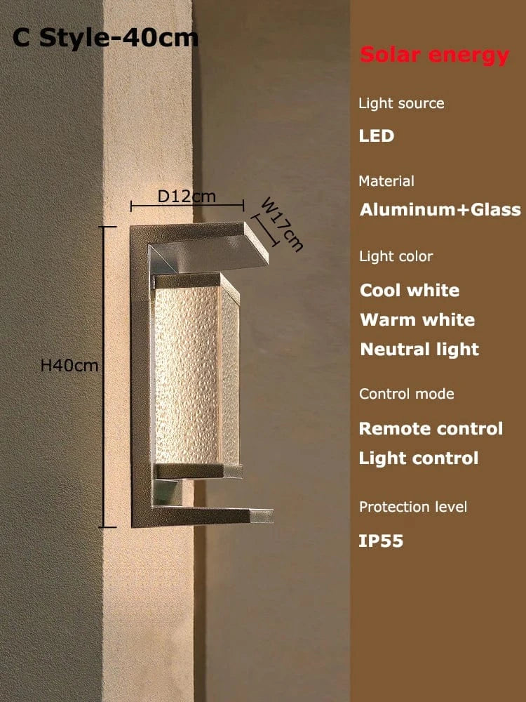 Verthara Solar Wall Light with Dusk to Dawn Sensor – Waterproof Outdoor Lantern for Patio and Garage