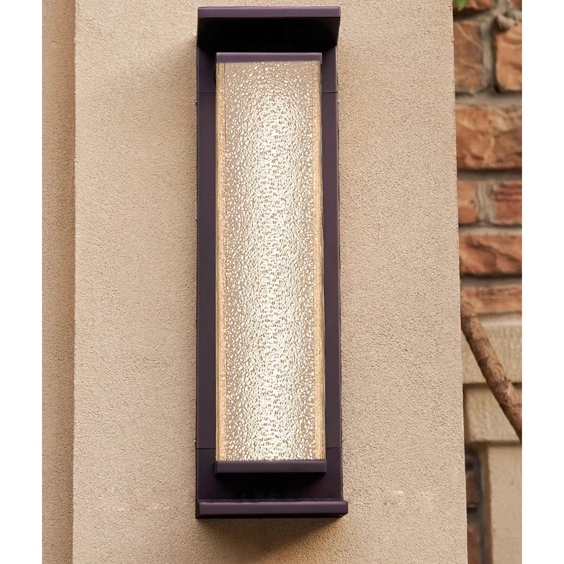 Verthara Solar Wall Light with Dusk to Dawn Sensor – Waterproof Outdoor Lantern for Patio and Garage Brown / 40 cm