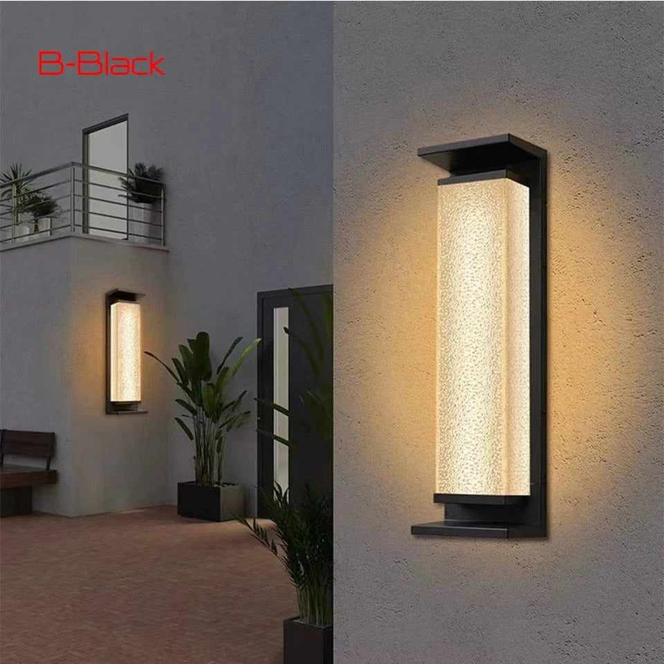 Verthara Solar Wall Light with Dusk to Dawn Sensor – Waterproof Outdoor Lantern for Patio and Garage Black / 40 cm