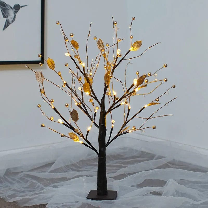 Verthara Spring Tree Table Lamps Gold Pearls