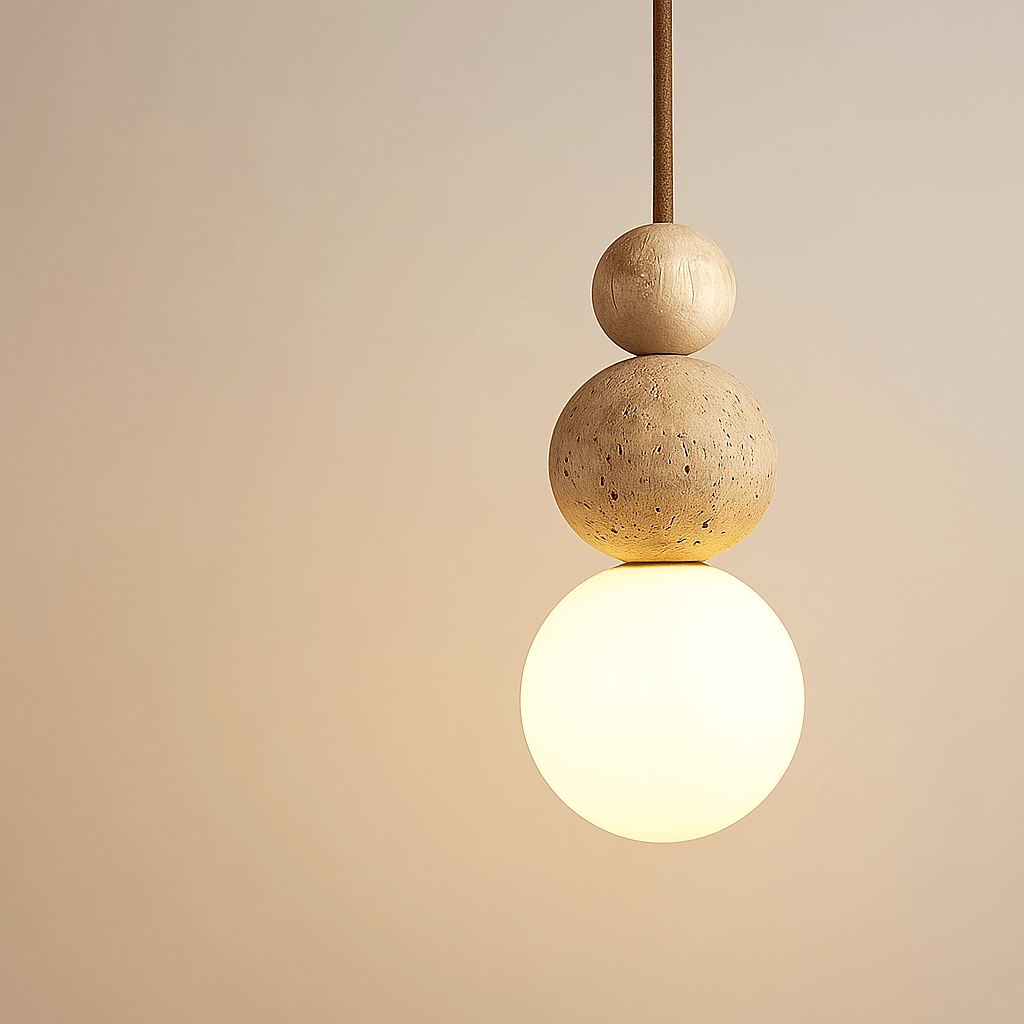 Verthara Stone Pendant Lamp Log Wood Colour / Cold light 6000K