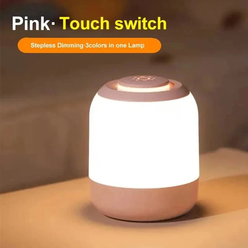 Verthara Touch Sensor LED Table Lamp - Portable Bedside Lamp for Kids with Warm White Light, USB Rechargeable and Energy Efficient