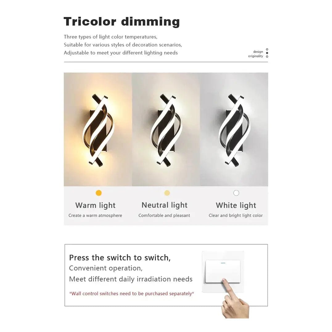 Verthara Triple Curved LED Wall Light