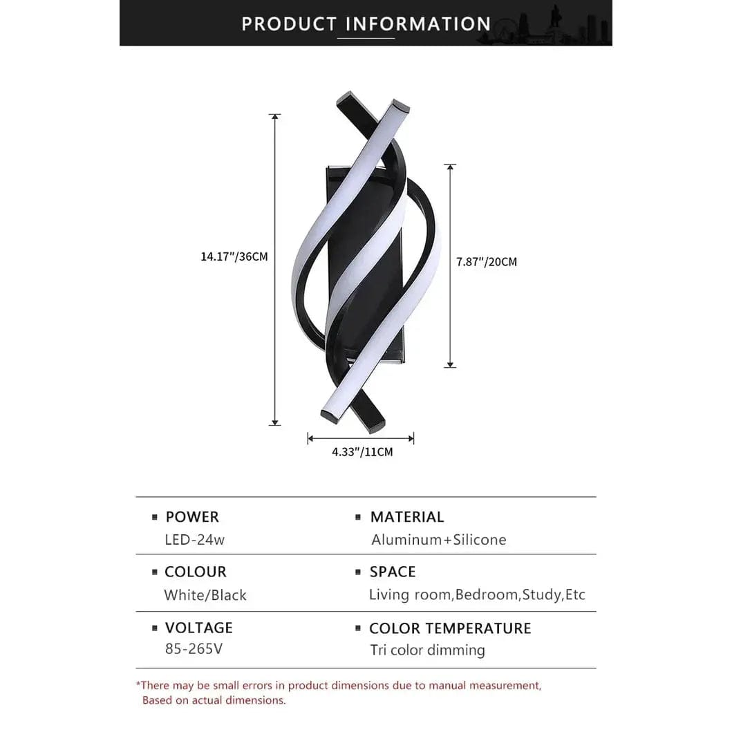 Verthara Triple Curved LED Wall Light