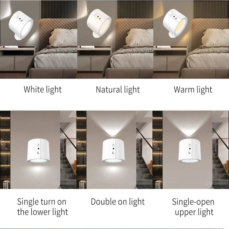 Verthara Two-way Wireless Rechargeable Wall Lamp