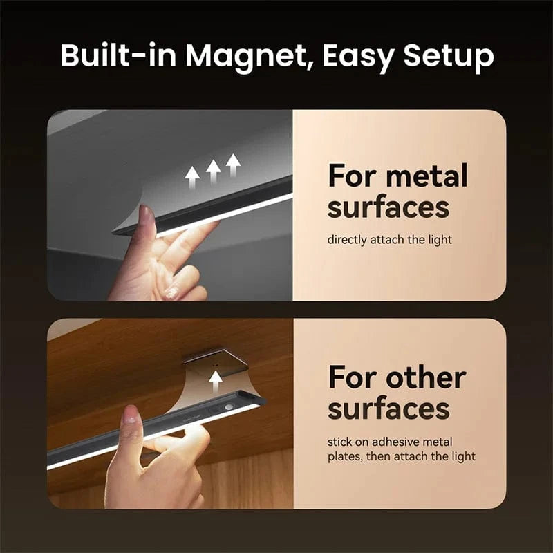 Verthara Ultra Thin Rechargeable Motion Sensor LED Cabinet Light - Wireless Under Cabinet Lighting with 4000K Soft Illumination Default