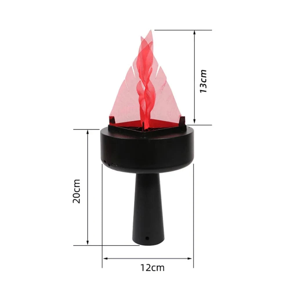 Verthara USB Rechargeable 3D Flame Simulation Light – Handheld Torch for Indoor Decor and Holiday Celebrations, Adjustable Flame Height 13cm Flame