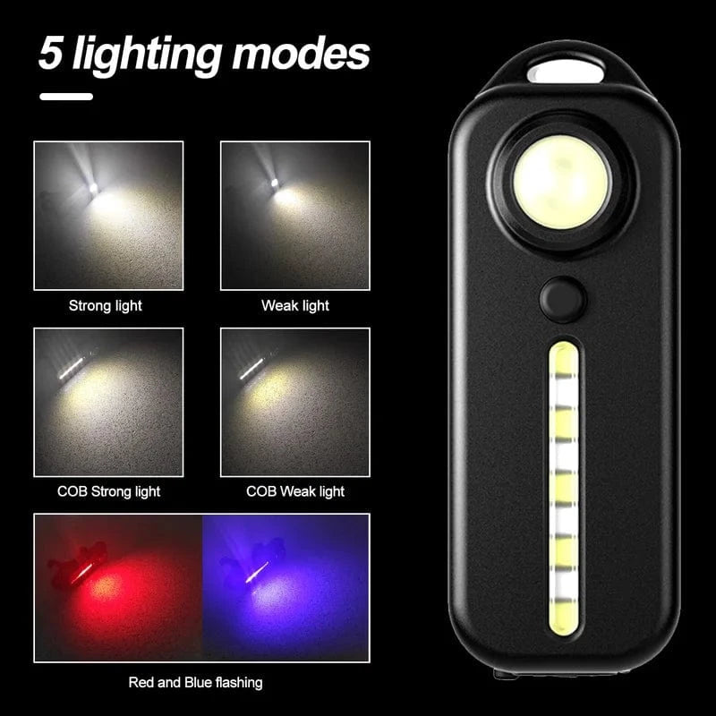 Verthara USB Rechargeable LED Bicycle Light with Red and Blue Flashing Modes – Waterproof Emergency Safety Torch for Cyclists