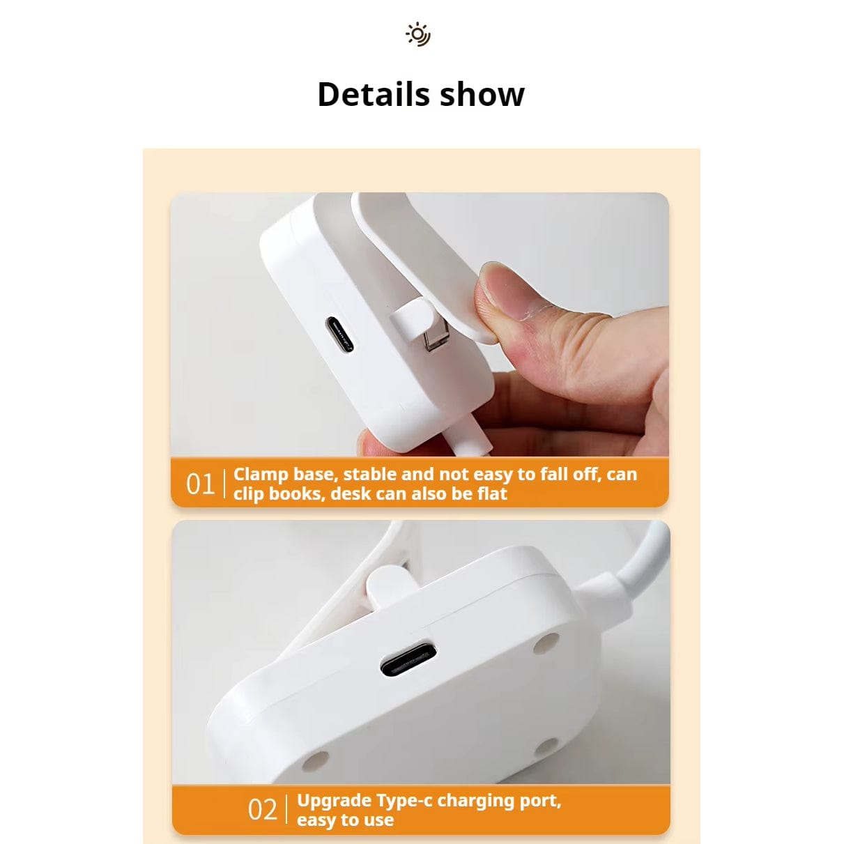 Verthara USB Rechargeable LED Book Light With Clip - Dimmable - 3 Colour Temperature Modes - 360° Flexible Neck - Eye Protection - Portable Design Default