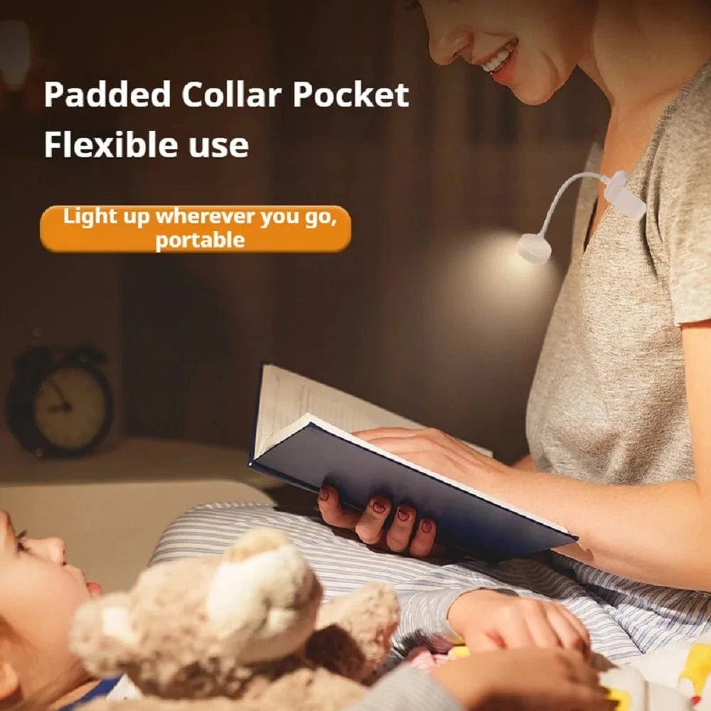 Verthara USB Rechargeable LED Book Light With Clip - Dimmable - 3 Colour Temperature Modes - 360° Flexible Neck - Eye Protection - Portable Design Default