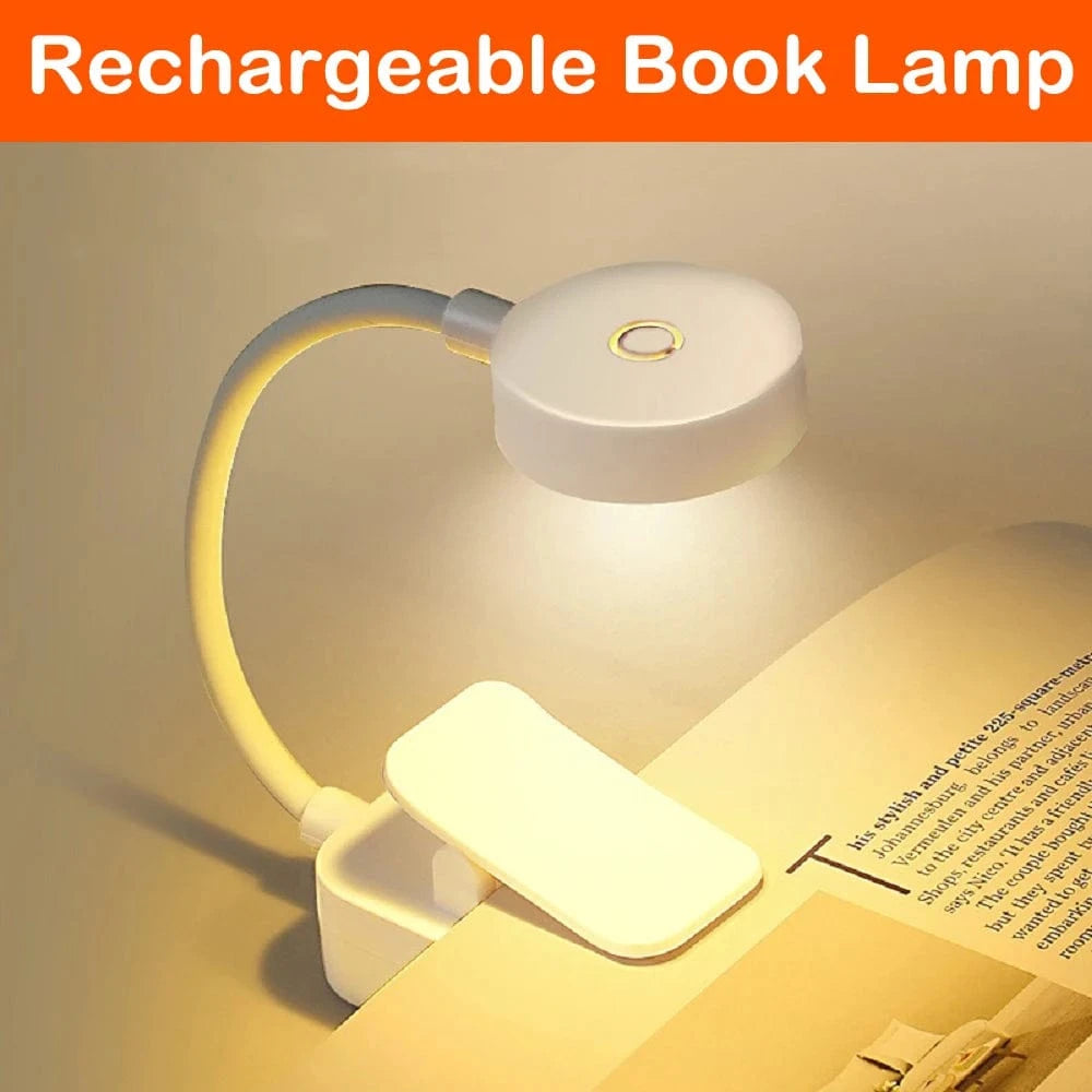 Verthara USB Rechargeable LED Book Light With Clip - Dimmable - 3 Colour Temperature Modes - 360° Flexible Neck - Eye Protection - Portable Design Default