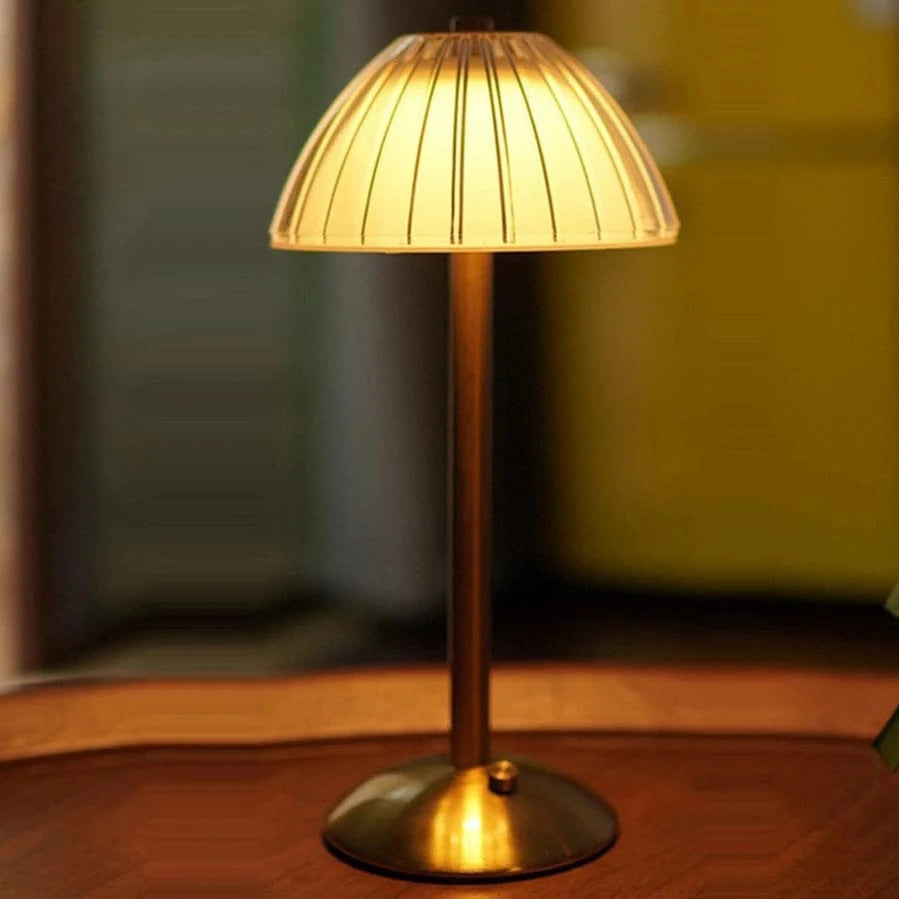 Verthara USB Rechargeable LED Table Lamp – Cordless - Dimmable - Crystal Design - Adjustable Brightness - Ideal For Bedroom - Office - Events Brown