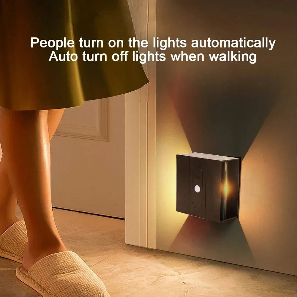 Verthara USB Rechargeable LED Wall Lamp with Human Body Sensor – Cordless Wall Sconce for Living Room Decor