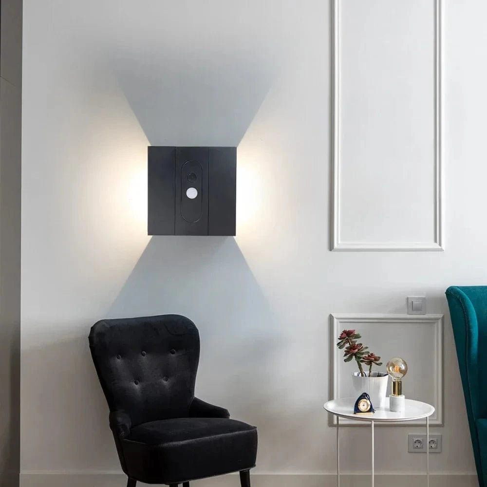 Verthara USB Rechargeable LED Wall Lamp with Human Body Sensor – Cordless Wall Sconce for Living Room Decor