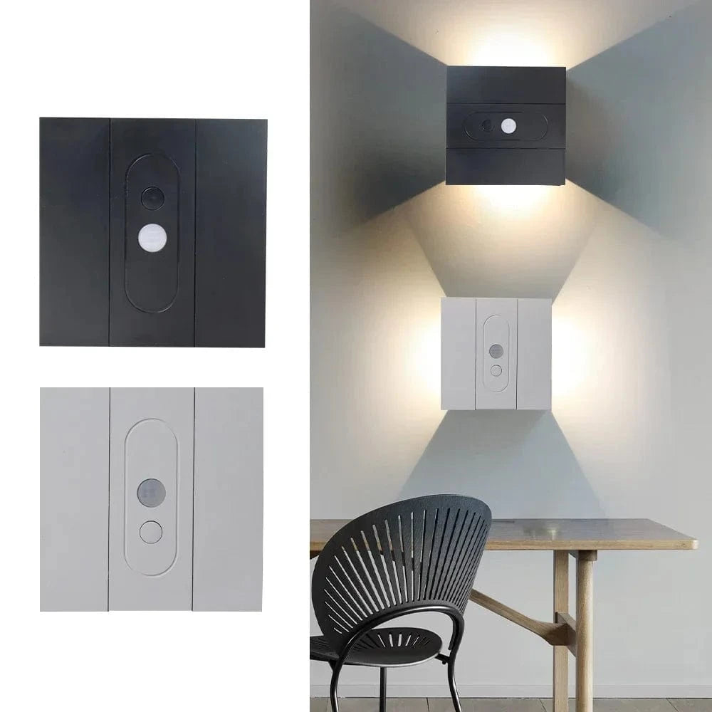 Verthara USB Rechargeable LED Wall Lamp with Human Body Sensor – Cordless Wall Sconce for Living Room Decor