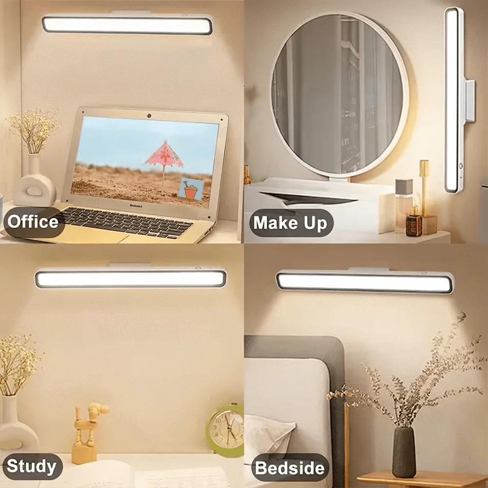 Verthara USB Rechargeable Magnetic Desk Lamp with Eye Protection, 3 Color Modes, Compact Design for Small Spaces Default