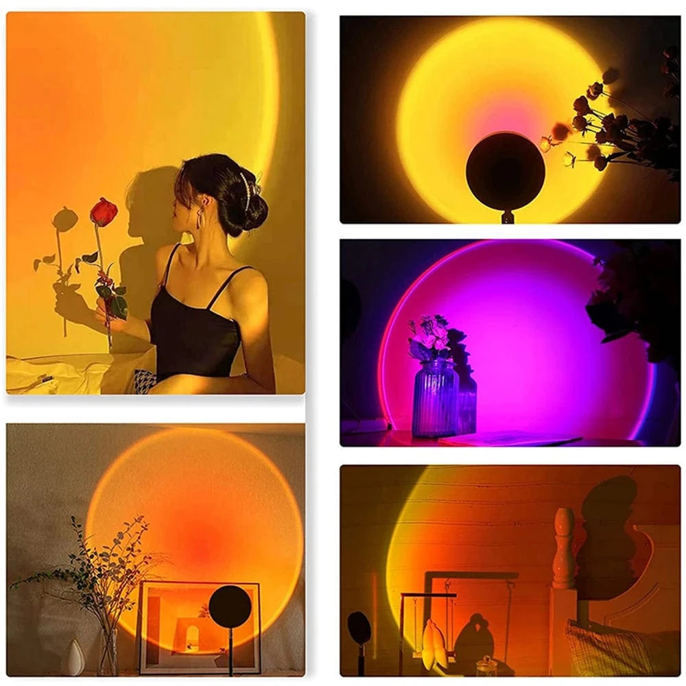 Verthara USB Sunset Projector Lamp with Smart APP Control - LED Night Light for Room Decoration and Photography, Adjustable Colors and Brightness
