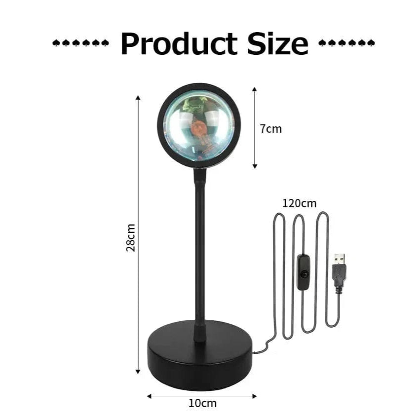 Verthara USB Sunset Projector Lamp with Smart APP Control - LED Night Light for Room Decoration and Photography, Adjustable Colors and Brightness