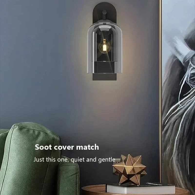 Verthara Vintage Glass Wall Lights – Postmodern Bathroom Sconces with E27 Bulb Compatibility, Indoor Wall Lamp for Hallway and Bedroom