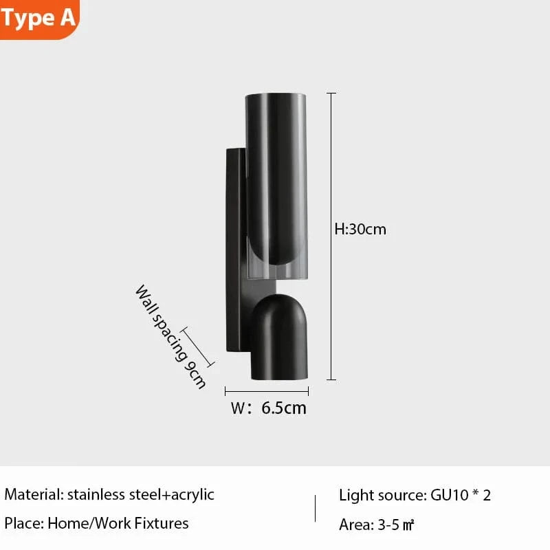 Verthara Vintage Glass Wall Sconce with Rotatable Design for Indoor Bedroom and Aisle Lighting – Available in Black, Rose Gold, Coppery