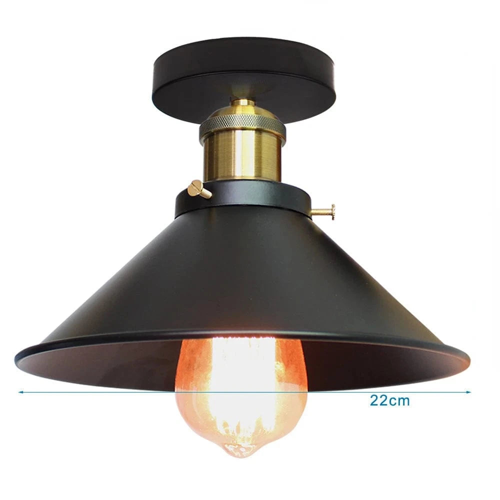 Verthara Vintage Industrial Black Pendant Light with E27 Base – Adjustable Height Hanging Light for Living Room and Dining Room