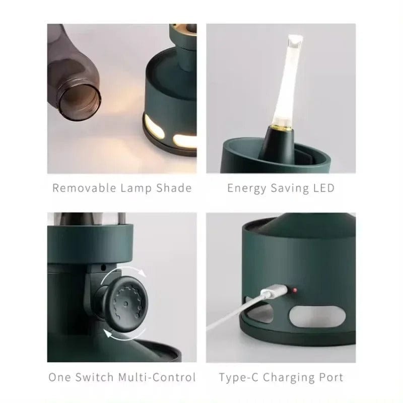 Verthara Vintage LED Lantern Rechargeable Table Lamp