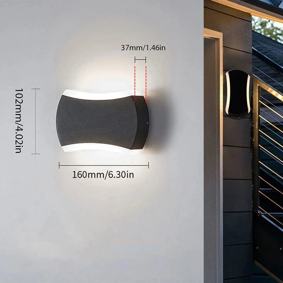 Verthara Waterproof LED Outdoor Wall Light – Modern Design for Garden and Porch – 12W Exterior Wall Lantern with IP66 Rating