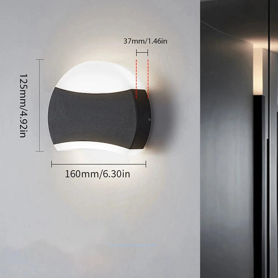 Verthara Waterproof LED Outdoor Wall Light – Modern Design for Garden and Porch – 12W Exterior Wall Lantern with IP66 Rating