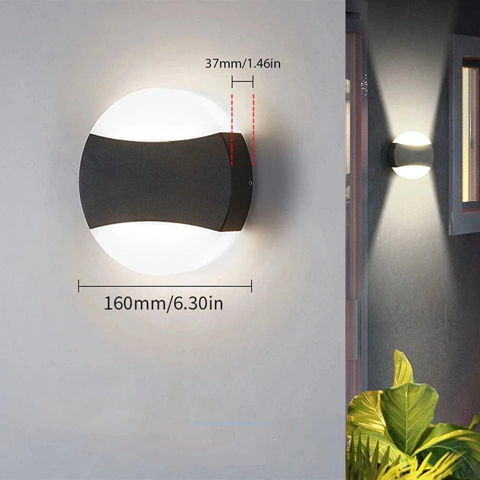 Verthara Waterproof LED Outdoor Wall Light – Modern Design for Garden and Porch – 12W Exterior Wall Lantern with IP66 Rating