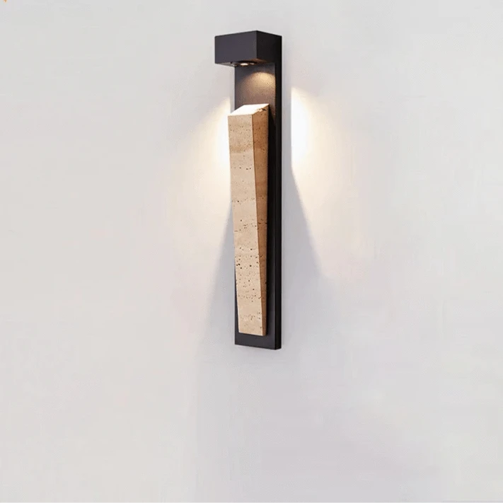 Verthara Waterproof Natural Stone Outdoor Wall Light – IP65 Weather-Resistant Exterior Lantern for Garden and Patio