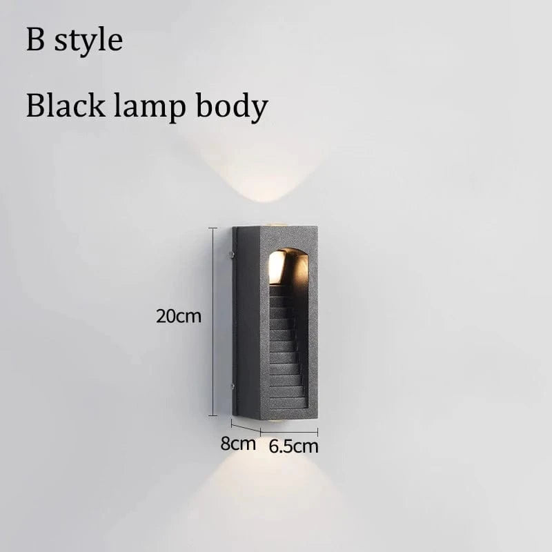 Verthara Waterproof Outdoor Wall Lamp – Modern Exterior Wall Lights for Courtyards, Entrances, and Balconies – Energy Efficient Black Lantern